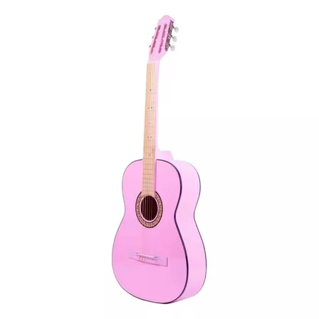 Guitarra clásica La Purepecha Acústica clásica para diestros rosa brillante