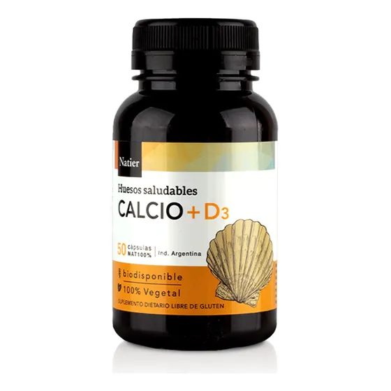 Calcio + D3 Huesos Saludables Natier 50 Capsulas