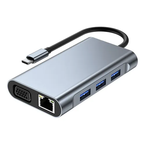 Hub Adaptador Usb C A 3 Usb Red Vga Hdmi Tipo C Mac iPad Cel