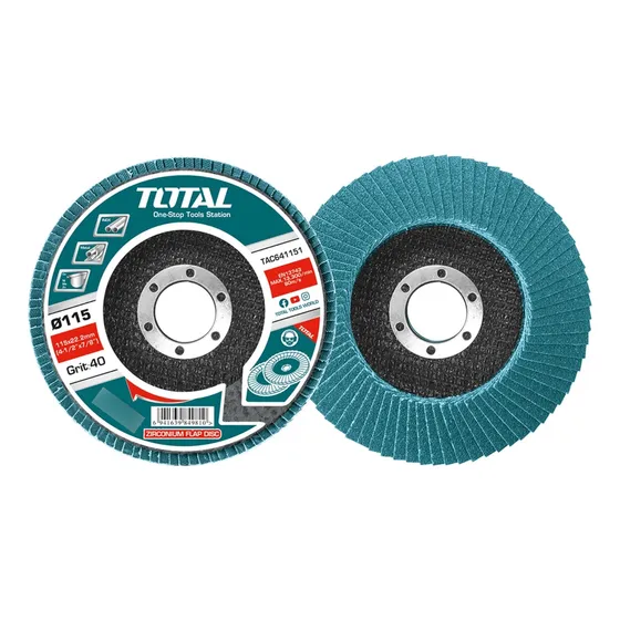 Pack X 7 Discos Flap Zirconio 115x22mm P40 Total Tac641151