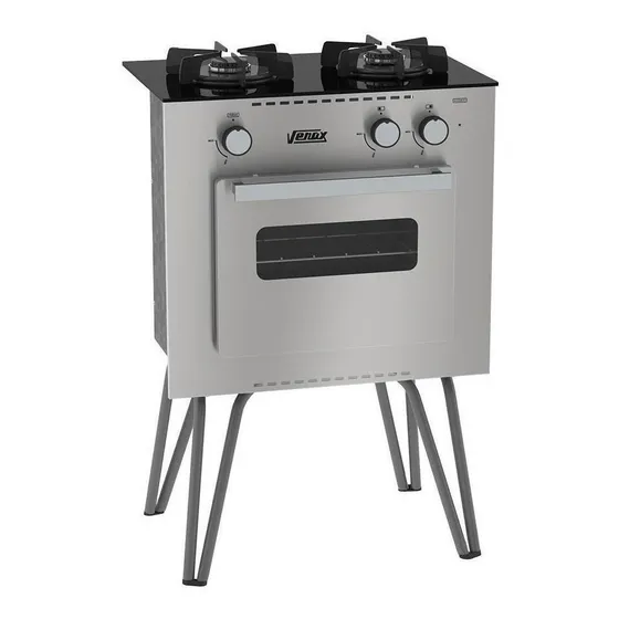 Cocina Venax GMN200.BV.PF.GLP glp color inox con puerta con visor