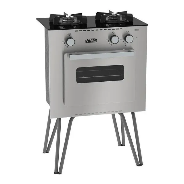 Cocina Venax GMN200.BV.PF.GLP glp color inox con puerta con visor