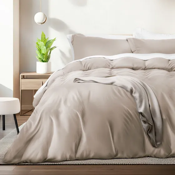 Juego De Funda Para Edredón Duvet Dreamlab, Tamaño Queen, Color Beige