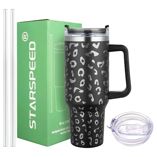 Starspeed 40 Oz Tumbler Con Handle Y Straw Lid, Acero Tnhtz