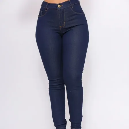 Calça Jeans Feminina Skinny Cintura Alta Lycra Empina Bumbum