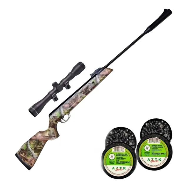 Rifle Aztk Magnum Camu 5.5 Nitro Pistón + Mira 4x32 900 Fps