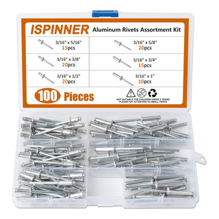 100 Remaches Ispinner, 6 Tamanos, Para Persianas De Aluminio 100 Remaches Ispinner, 6 Tamanos, Para Persianas De Aluminio