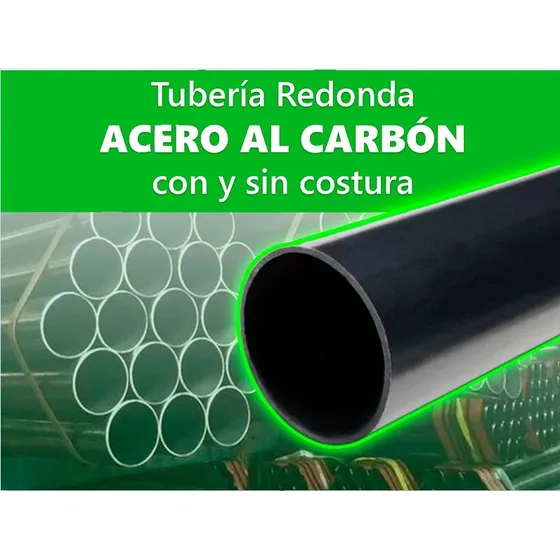 Tubo Acero Carbono 3/8 Pulgada Astm A-53 Sin Costura Sch40