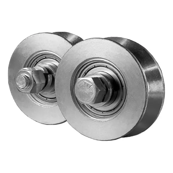 Ruedas 2 Acero Portón Corredizo 100 Mm Ducasse 300kg Canal V