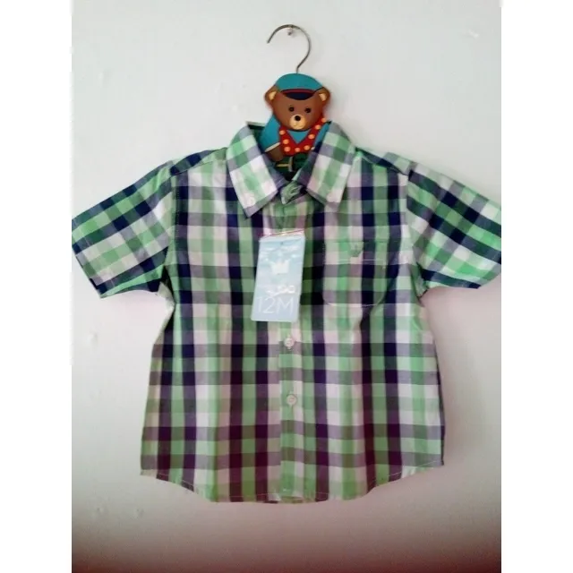 Camisa Epk  Manga Corta De Cuadros Bebes/niños/varón