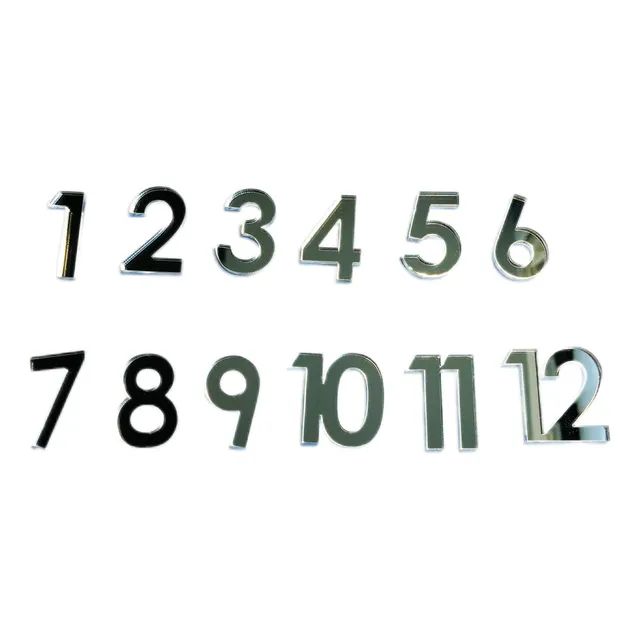 12 Pieza Mini Numero Acrilico Espejo Arabe Para Un