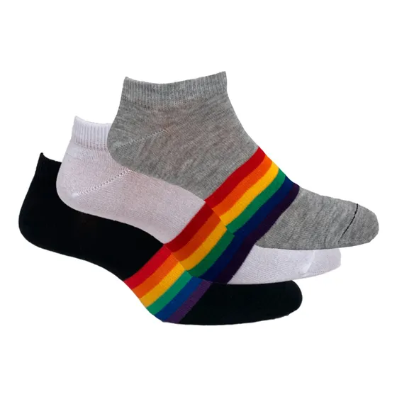 Pack 3 Pares Medias Ciclistas Lgbt Orgullo Rainbow Arcoiris 