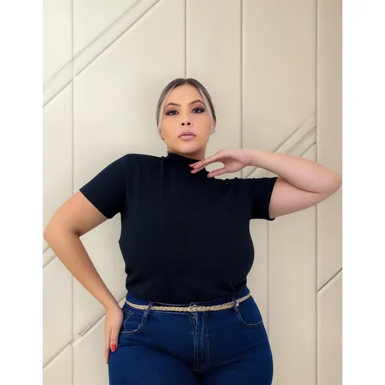 Blusa Feminina Plus Size Tshirt  Basica Lisa