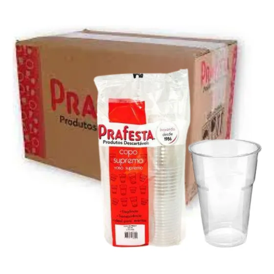 1000un Copo Descartavel Supremo 200ml Cristal Semi Acrílico