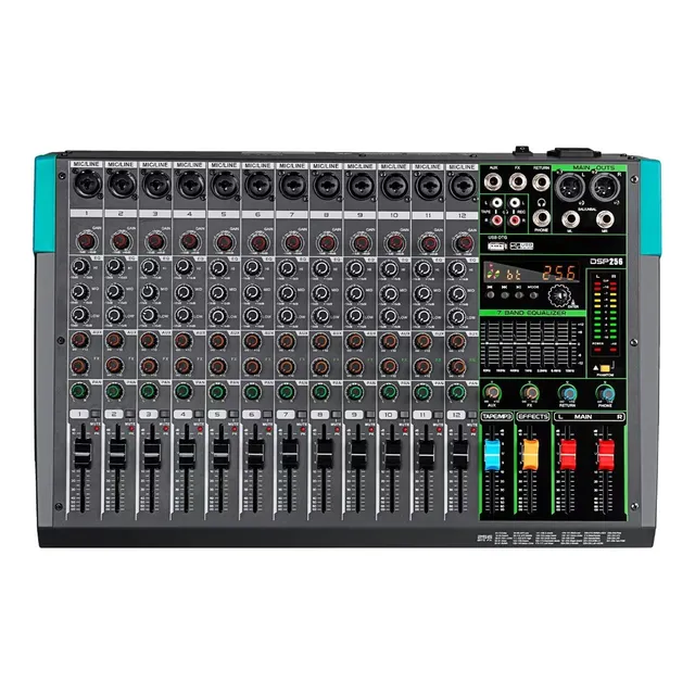 Depusheng Pa12 Mezcladora Audio 12 Canales 256 Dsp Efecto
