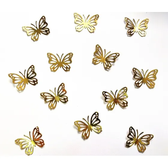 Mariposas Decorativas Doradas X 25