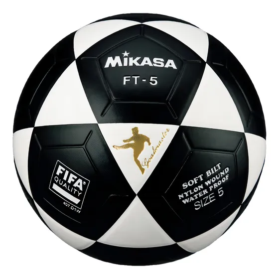 Pelota de fútbol Mikasa FT-5 nº 5 color negro y blanco