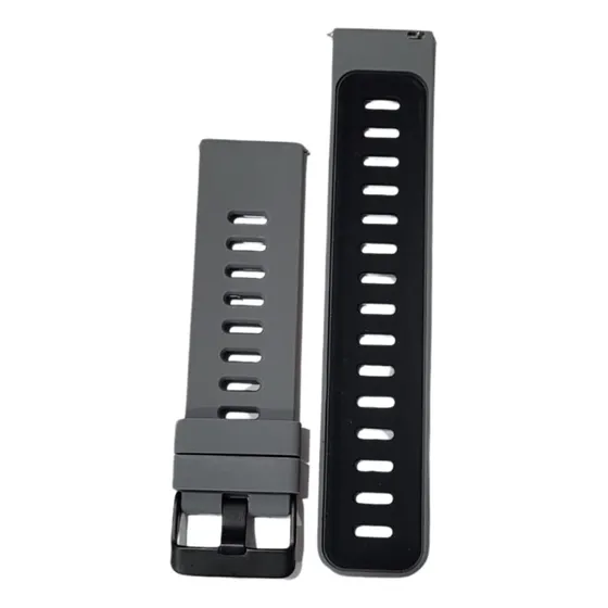 Pulseira Silicone Compatível Com North Edge Cross Fit2 22mm Cor Cinza-preto