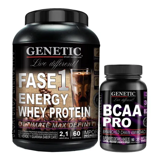 Crecimiento Muscular Proteina Fase 1 Aminos Bcaa Pro Genetic