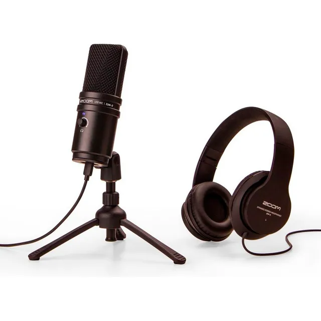 Paquete Zoom Podcast Zum-2pmp Microfono Audifonos Cable Usb
