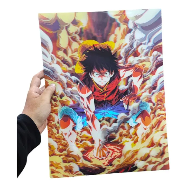 Posters 3d One Piece Luffy Zoro Anime 