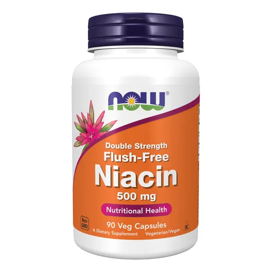 Supplement Now Niacina (vitamina B-3), 500 Mg, Sin Rubor, 90