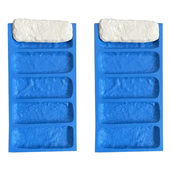 Forma 100% Silicone 2 Moldes  Gesso 3d Kit 10 Tijolos Brick