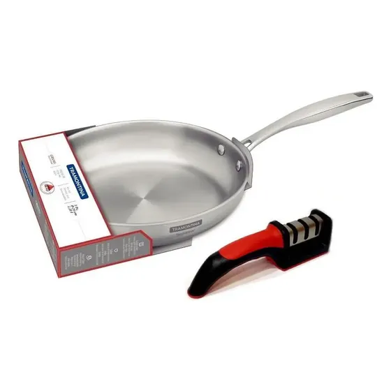Sartén Tramontina Acero Inox 26cm Cuerpo Triple Apto Inducción | Cuotas sin interés