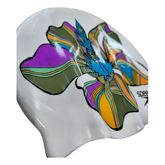 Gorro Natacion Speedo Adulto Blanco Multicolor