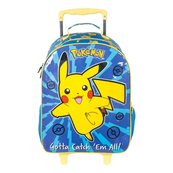 Mochila Escolar P/ Meninos 16 Pokemón X1 A 13610 Azul Xeryus