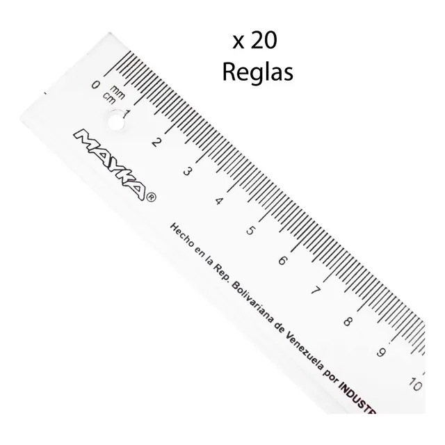 20 Reglas Plásticas De 30 Centimetros Mayka Escolar 
