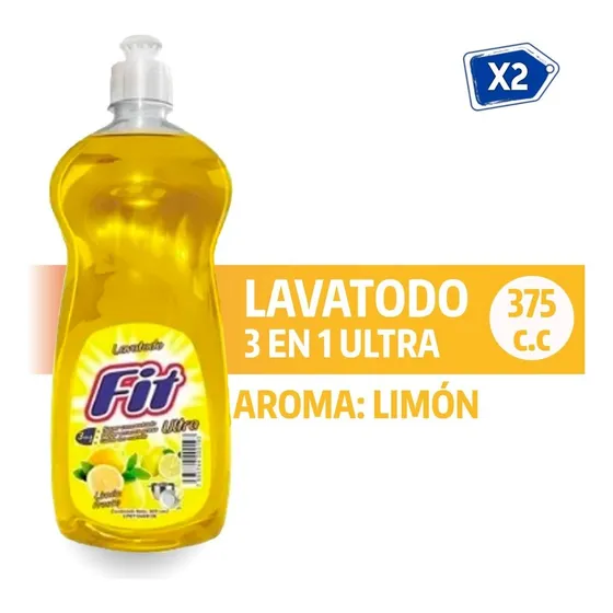 Limpiador Lavatodo Fit Ultra Concentrado 3 En 1 375 Cc