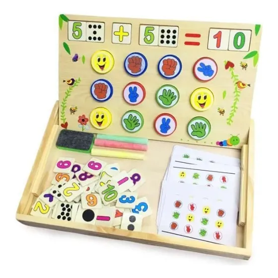Juego Didáctico Madera Sumar Y Restar Aprender Matématicas.f
