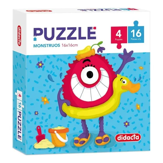Puzzle Didacta Monstruos De 16 Piezas