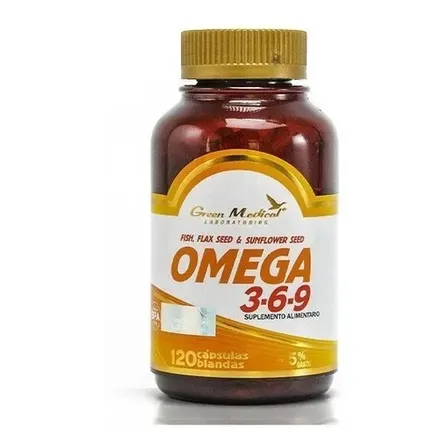 Triple Omega 3-6-9 Gm 1 Frasco 120 Caps 1000mg Green Medical Sabor 120 Capsulas Blandas/ 1000mg