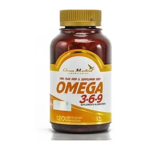 Triple Omega 3-6-9 Gm 1 Frasco 120 Caps 1000mg Green Medical Sabor 120 Capsulas Blandas/ 1000mg