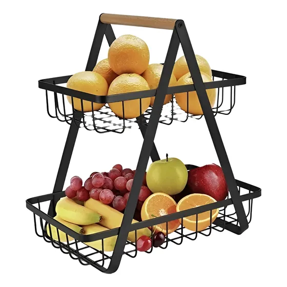 Organizador De Metal 2 Bandejas Frutero Multiuso Nuevo 