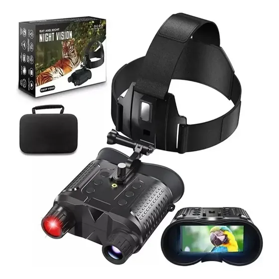 Binoculares con visión nocturna Nv8160, zoom Full HD, zoom 10x, óptico, 8x, ajuste infrarrojo digital, 7 niveles, soporte para la cabeza, graba fotos de vídeo, alcanza los 400 m, color negro, Neoxtek | Cuotas sin interés