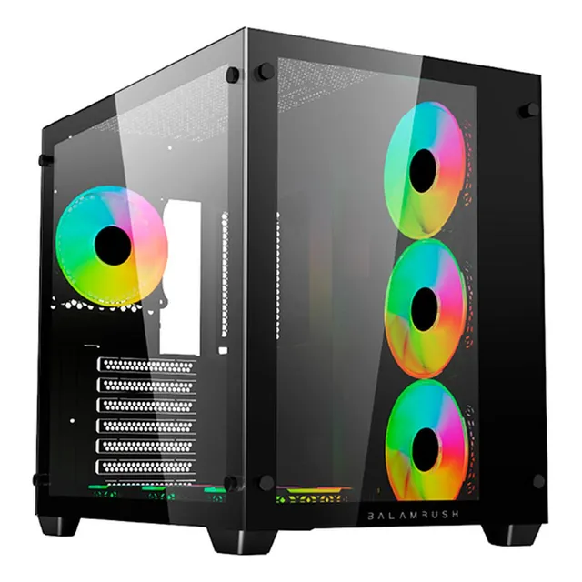 Gabinete Media Torre Balam Rush Tank Pro Micro Atx Rgb Gm930 Color Negro