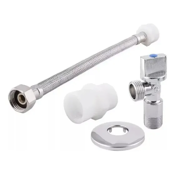 Kit Llave De Paso Angular + Flexible De 35 Cms 