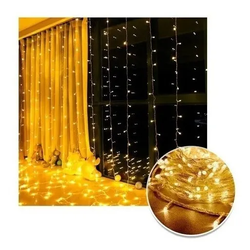 Instalación Cascada De Luces Navidad Decoración 6x2m 480 Led