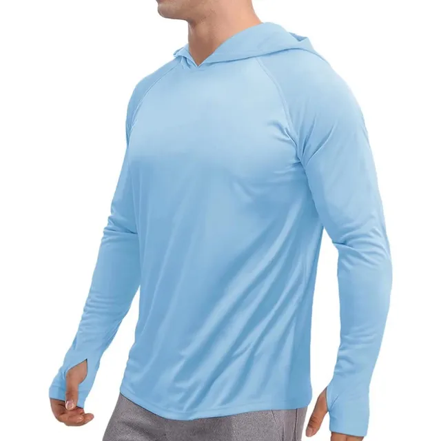 Lacsinmo Camiseta Upf 50+ Para Hombre Capucha Manga Larga