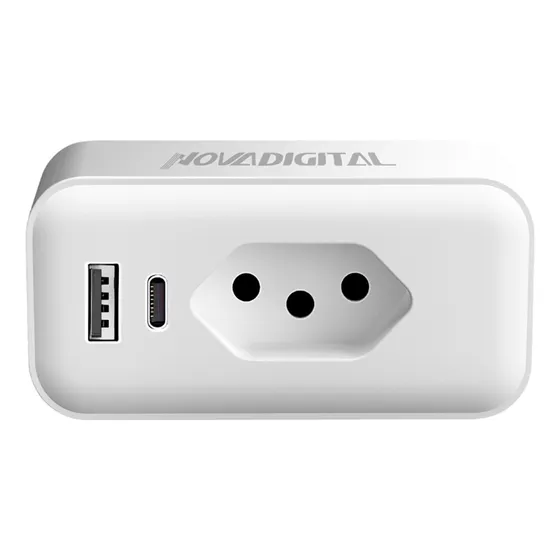 Tomada Inteligente Wifi Novadigital WK-USBC 10a Usb Com Medidor Consumo 127V 220V Bivolt Tuya Smart Life