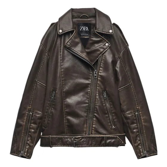 Campera Marca Zara Oversize Ecocuero