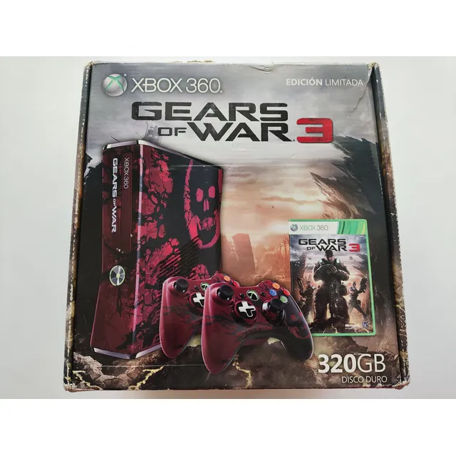 Xbox 360 Slim Edicion Gears Of War 3 Full En Caja + Juego