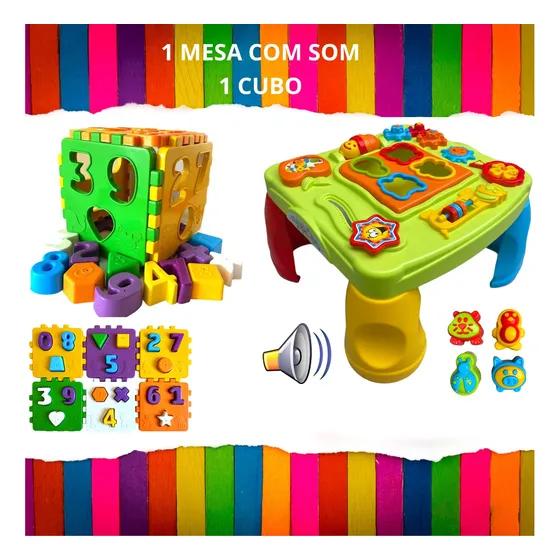 Kit 2 Brinquedo Educativo Mesa Criativa Didatica Interativa