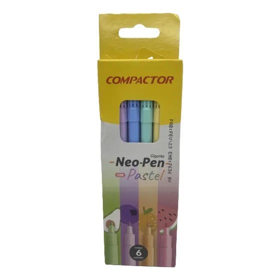 Caneta Hidrográfica Neo Pen Pastel C/6cores.