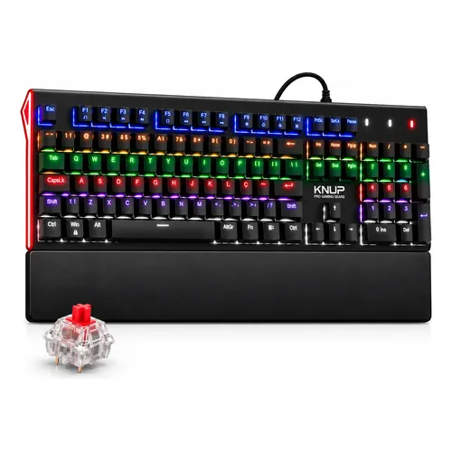 Teclado Mecânico Gamer Compacto Rgb Switch Azul Bright Cor de