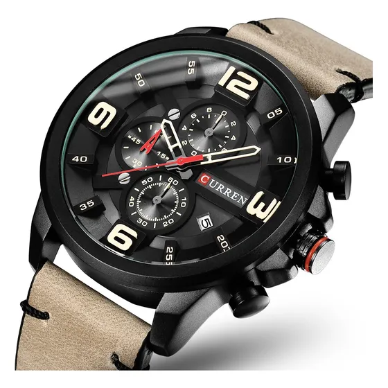 Espectacular Reloj Curren Formal De Caballero 8288-4