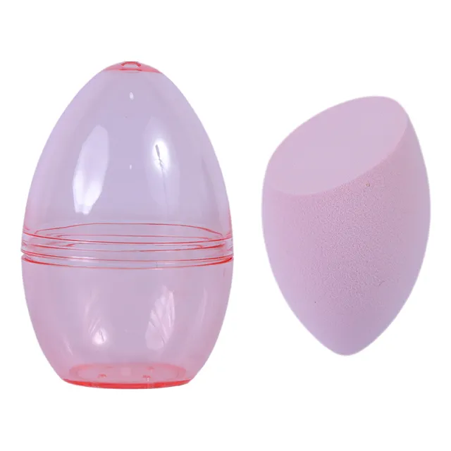 Miniso Esponja De Maquillaje Con Estuche Borde Plano Rosa